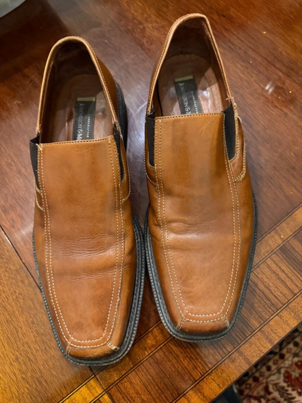 Johnston & Murphy Brown Leather Slip-On Loafers Men’s 10